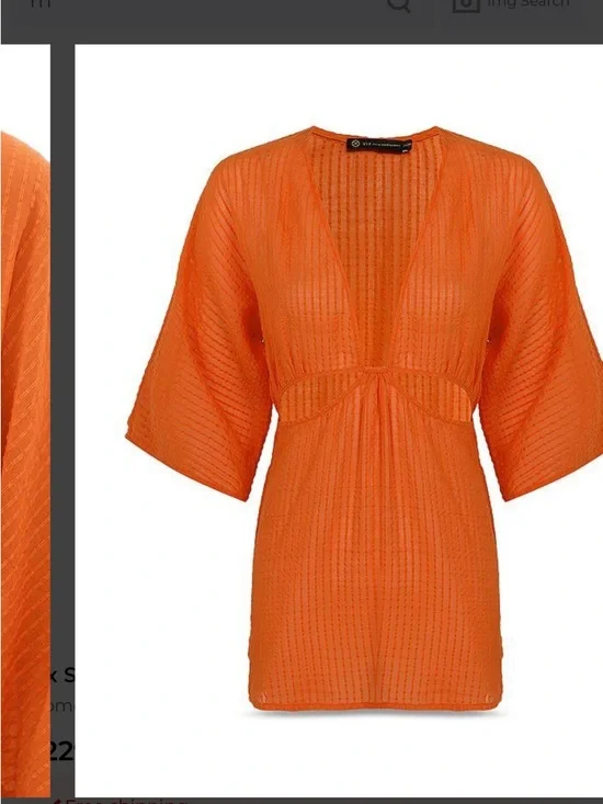 ViX Paula Hermanny Allie Cutout Short Cover-Up - Marigold Orange Small - Picture 3 of 7